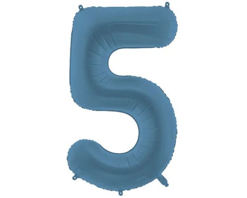 Folijas balons 86cm XL - cipars 5, zils, tumši, matēts Folijas balons 86cm XL - cipars 5, zils, tumši, matēts
