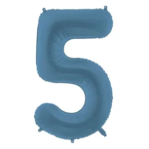 Folijas balons 86cm XL - cipars 5, zils, tumši, matēts Folijas balons 86cm XL - cipars 5, zils, tumši, matēts