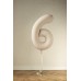 Folijas balons 86cm XL - cipars 6, kremkrāsas, matēts