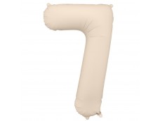 Folijas balons 86cm XL - cipars 7, kremkrāsas, matēts