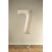 Folijas balons 86cm XL - cipars 7, kremkrāsas, matēts