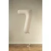 Folijas balons 86cm XL - cipars 7, kremkrāsas, matēts