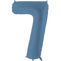 Folijas balons 86cm XL - cipars 7, zils, tumši, matēts