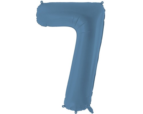 Folijas balons 86cm XL - cipars 7, zils, tumši, matēts