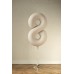 Folijas balons 86cm XL - cipars 8, kremkrāsas, matēts