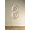 Folijas balons 86cm XL - cipars 8, kremkrāsas, matēts