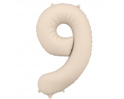 Folijas balons 86cm XL - cipars 9, kremkrāsas, matēts Folijas balons 86cm XL - cipars 9, kremkrāsas, matēts