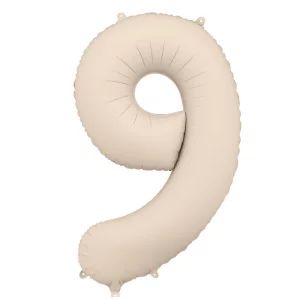 Folijas balons 86cm XL - cipars 9, kremkrāsas, matēts Folijas balons 86cm XL - cipars 9, kremkrāsas, matēts