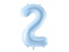 Folijas balons 76cm XL - cipars 2, zils, gaiši