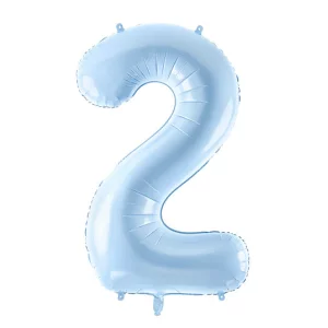 Folijas balons 76cm L - cipars 2, zils, gaiši Folijas balons 76cm L - cipars 2, zils, gaiši