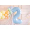 Folijas balons 76cm L - cipars 2, zils, gaiši