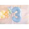 Folijas balons 76cm L - cipars 3, zils, gaiši Folijas balons 76cm L - cipars 3, zils, gaiši