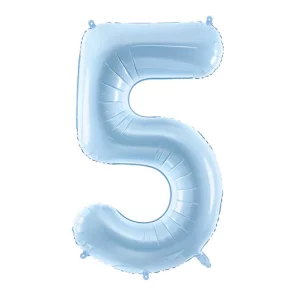 Folijas balons 76cm L - cipars 5, zils, gaiši Folijas balons 76cm L - cipars 5, zils, gaiši