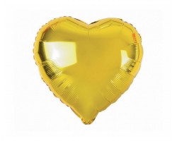 Folijas balons sirds, zelta, 46cm