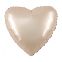 Folijas balons sirds, kremkrāsas, zvaigžņu, zelta, 46cm