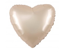 Folijas balons sirds, kremkrāsas, zvaigžņu, zelta, 46cm