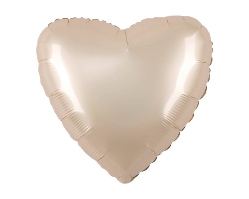 Folijas balons sirds, kremkrāsas, zvaigžņu, zelta, 46cm