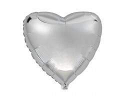 Folijas balons sirds, sudraba, 46cm, Flexmetal