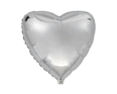 Folijas balons sirds, sudraba, 46cm, Flexmetal