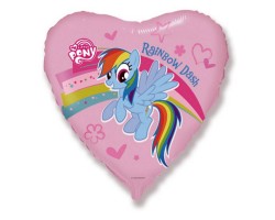 Folijas balons   Ponijs - Rainbow, 46cm, sirds
