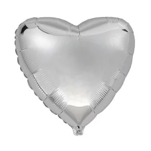Folijas balons sirds, sudraba, Flexmetal, 81cm, Jumbo Folijas balons sirds, sudraba, Flexmetal, 81cm, Jumbo