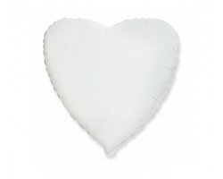 Folijas balons sirds, balta, 46cm, Flexmetal