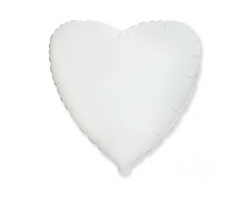 Folijas balons sirds, balta, 46cm, Flexmetal