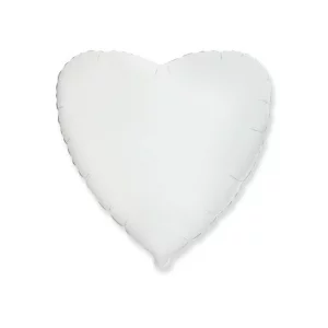 Folijas balons sirds, balta, 46cm, Flexmetal Folijas balons sirds, balta, 46cm, Flexmetal
