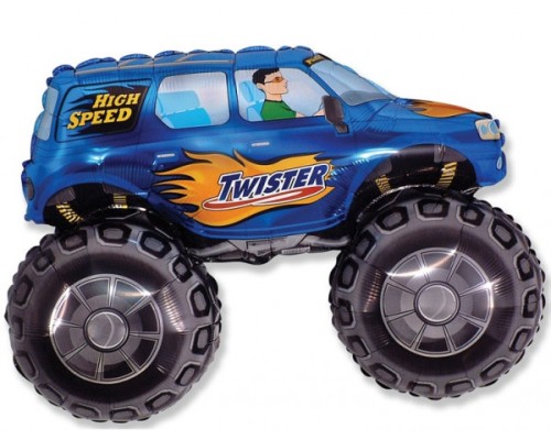 Folijas balons  Transportlīdzeklis - Big wheel, Twister, zils, 60cm, Flexmetal