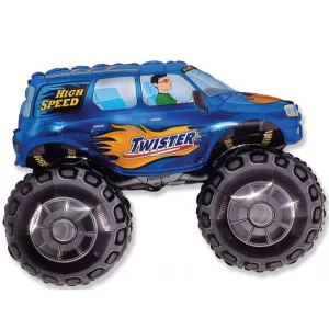 Folijas balons Transportlīdzeklis - Big wheel, Twister, zils, 60cm, Flexmetal Folijas balons Transportlīdzeklis - Big wheel, Twister, zils, 60cm, Flexmetal
