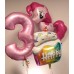 Folijas  balons Happy - Kūka, 60cm, Flexmetal