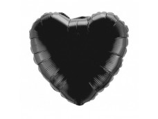 Folijas balons sirds, melna, 46cm, Flexmetal