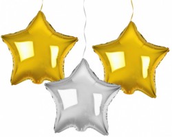 Folijas balons zvaigzne, komplekts 3gab., 48cm
