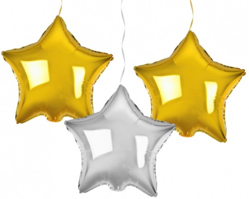 Folijas balons zvaigzne, komplekts 3gab., 48cm
