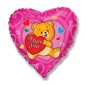 Folijas balons Mīlu - I Love You, Teddy, 46cm, sirds Folijas balons Mīlu - I Love You, Teddy, 46cm, sirds