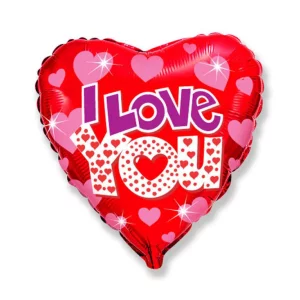 Folijas balons Mīlu - I Love You, Hearts, 46cm, sirds Folijas balons Mīlu - I Love You, Hearts, 46cm, sirds