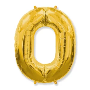 Folijas balons 96cm XXL - cipars 0, zelta, Flexmetal, arī virtenēm Folijas balons 96cm XXL - cipars 0, zelta, Flexmetal, arī virtenēm