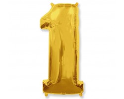 Folijas balons 96cm XXL - cipars 1, zelta, Flexmetal