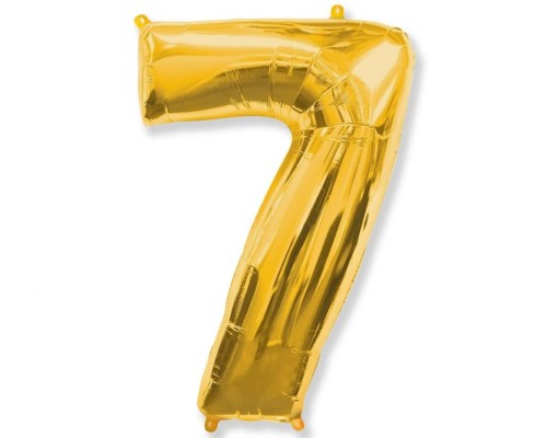Folijas balons 96cm XXL - cipars 7, zelta, Flexmetal