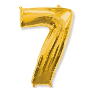 Folijas balons 96cm XXL - cipars 7, zelta, Flexmetal Folijas balons 96cm XXL - cipars 7, zelta, Flexmetal