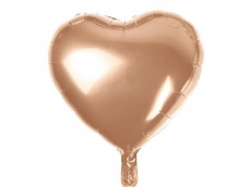 Folijas balons sirds, zelta, rozā, 46cm