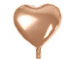 Folijas balons sirds, zelta, rozā, 46cm