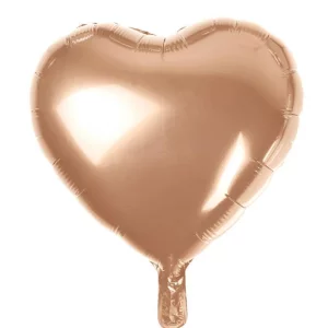 Folijas balons sirds, zelta, rozā, 46cm