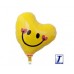Folijas balons Mīlu - sirds, dzeltena, smaidīga, 35cm