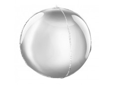 Folijas balons 40cm XL - bumba, sudraba
