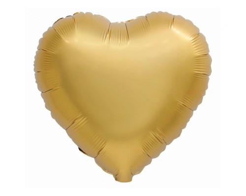 Folijas balons sirds, zelta, antīka, matēta, 46cm