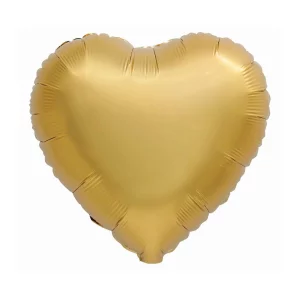 Folijas balons sirds, zelta, antīka, matēta, 46cm