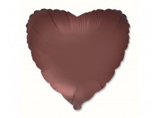 Folijas balons sirds, brūna, tumši, 46cm, Flexmetal