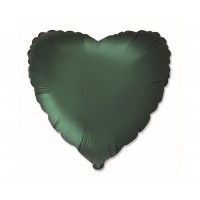 Folijas balons sirds, zaļa, tumši, 46cm, Flexmetal