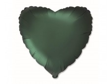 Folijas balons sirds, zaļa, tumši, 46cm, Flexmetal